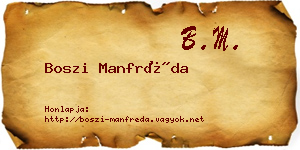 Boszi Manfréda névjegykártya